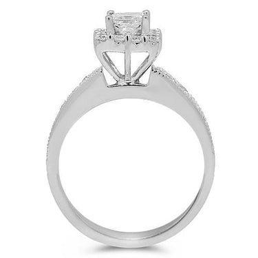 14K White Solid Gold Diamond Engagement Ring 1.28 Ctw